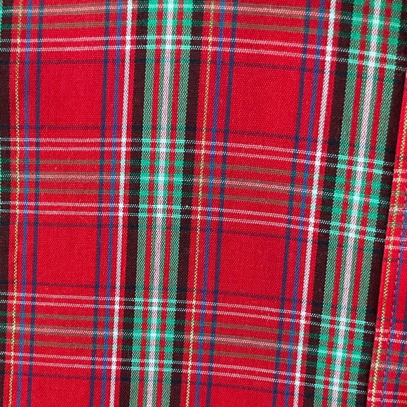 Talbots red christmas plaid button down blouse size 4 - Picture 6 of 13